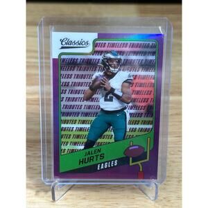 2021 PANINI CLASSICS PREMIUM JALEN HURTS TIMELESS TRIBUTES PURPLE /35